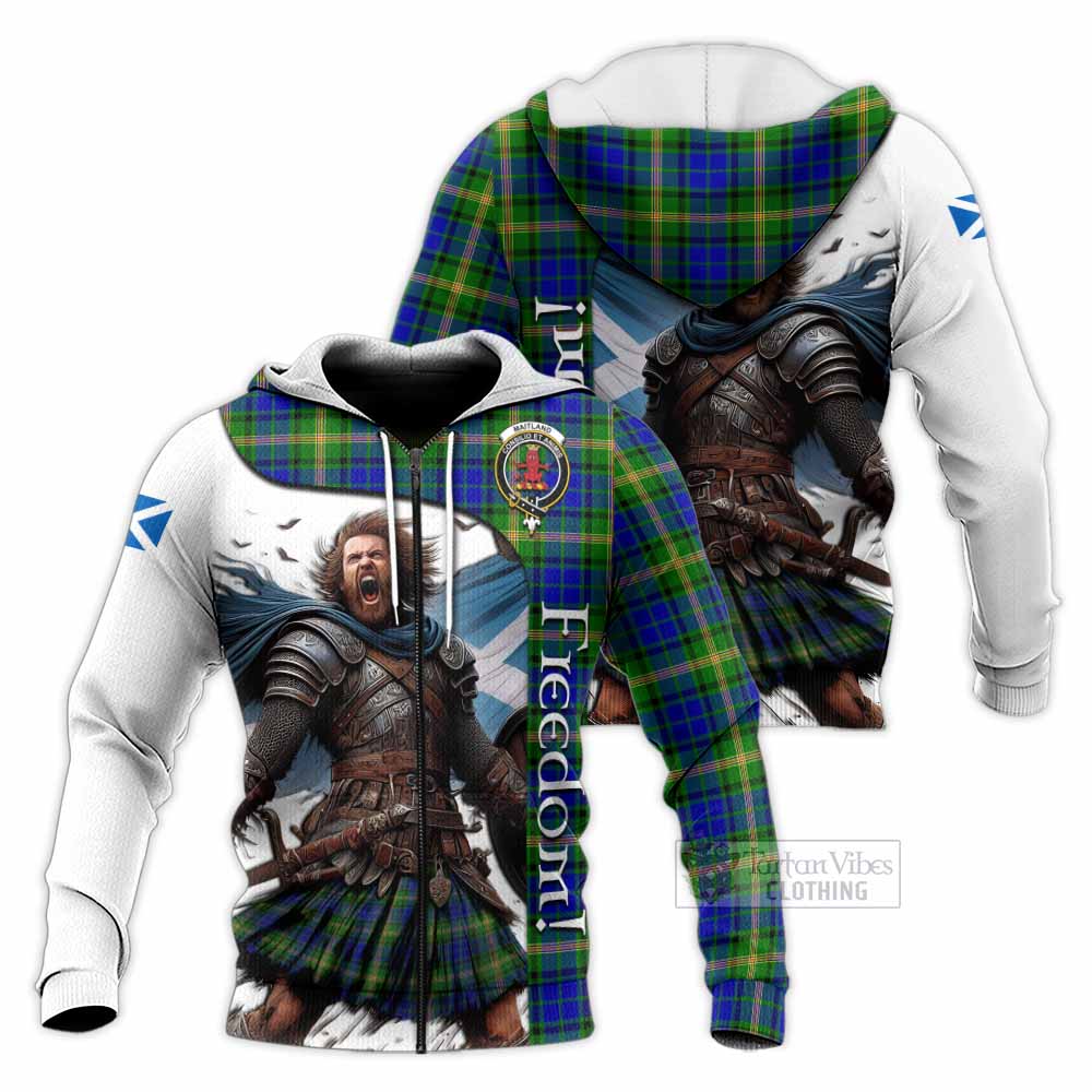 Tartan Vibes Clothing Maitland Crest Tartan Knitted Hoodie Inspired by the Freedom of Scottish Warrior