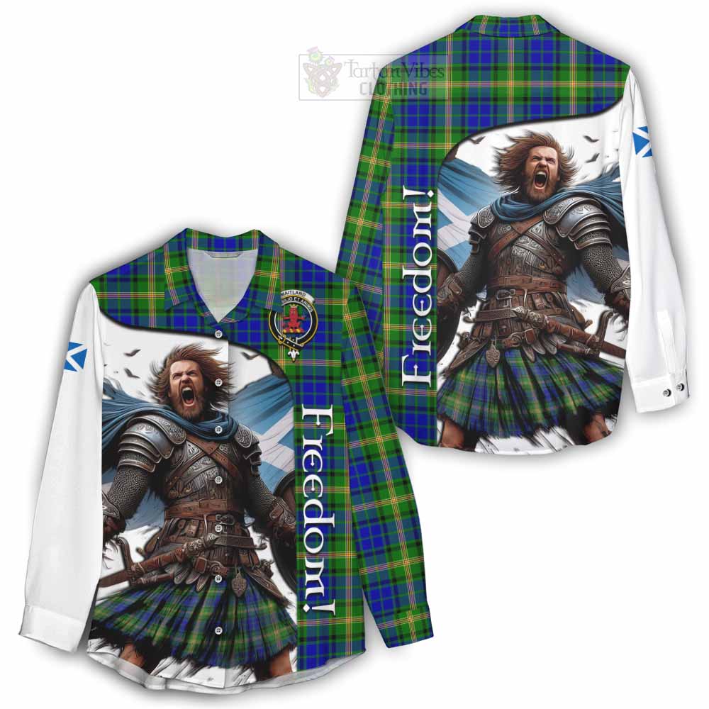 Tartan Vibes Clothing Maitland Crest Tartan Women's Casual Shirt Inspired by the Freedom of Scottish Warrior