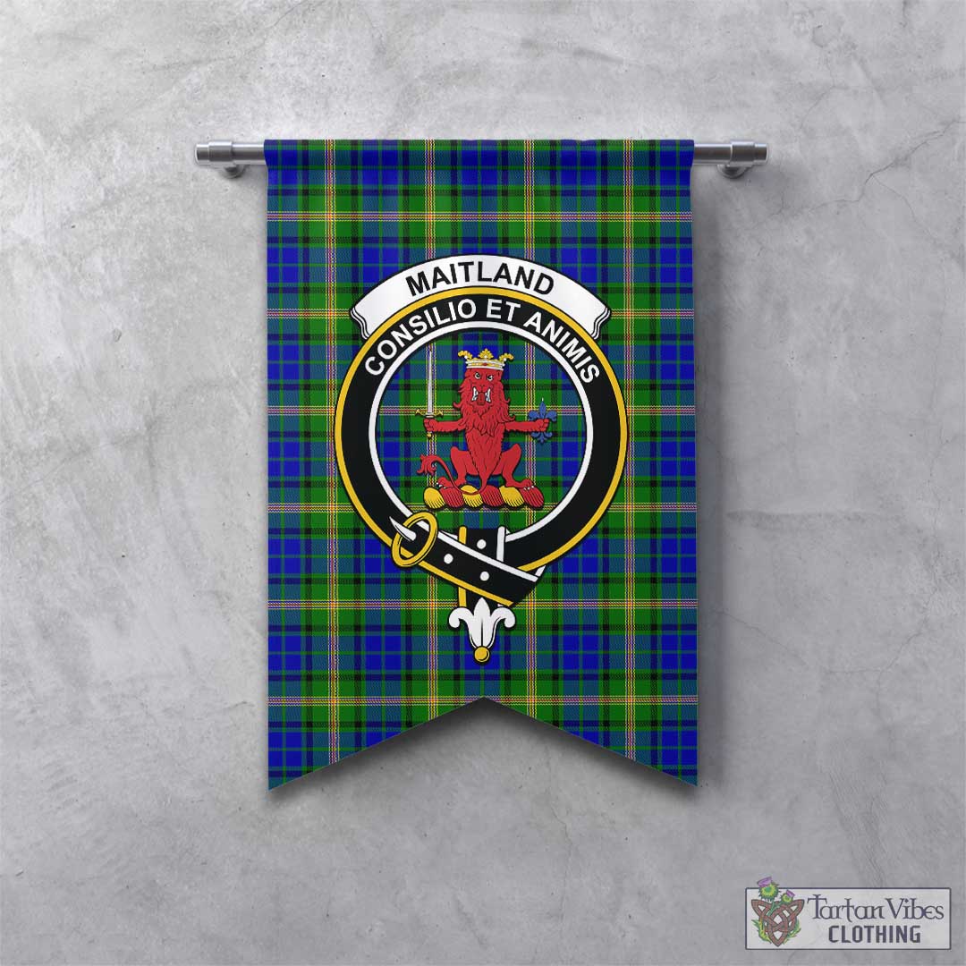 Tartan Vibes Clothing Maitland Tartan Gonfalon, Tartan Banner with Family Crest