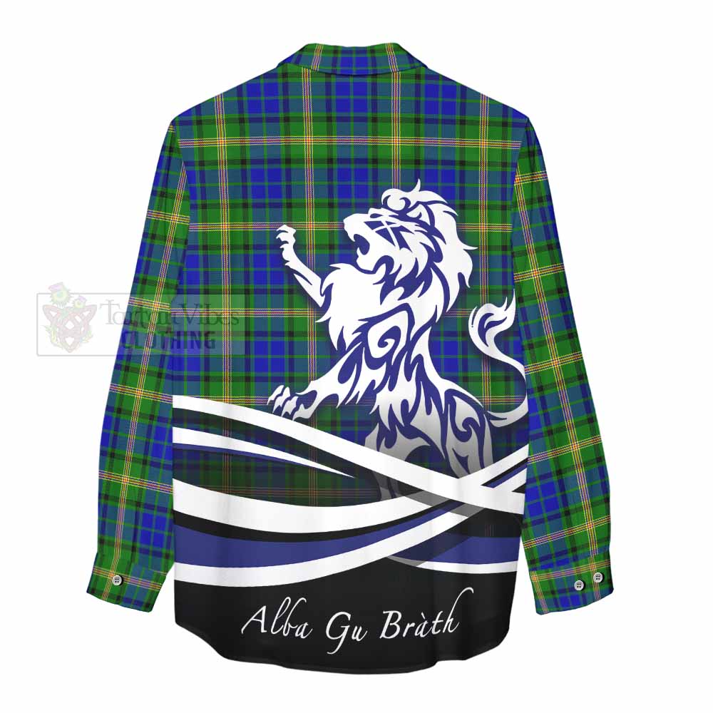 Tartan Vibes Clothing Maitland Tartan Women's Casual Shirt with Alba Gu Brath Regal Lion Emblem