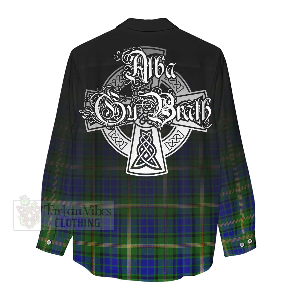 Tartan Vibes Clothing Maitland Tartan Women's Casual Shirt Featuring Alba Gu Brath Family Crest Celtic Inspired