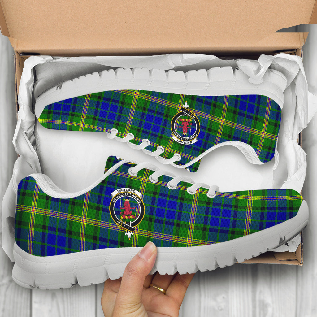 Maitland Tartan Sneakers with Family Crest - Tartan Vibes Clothing