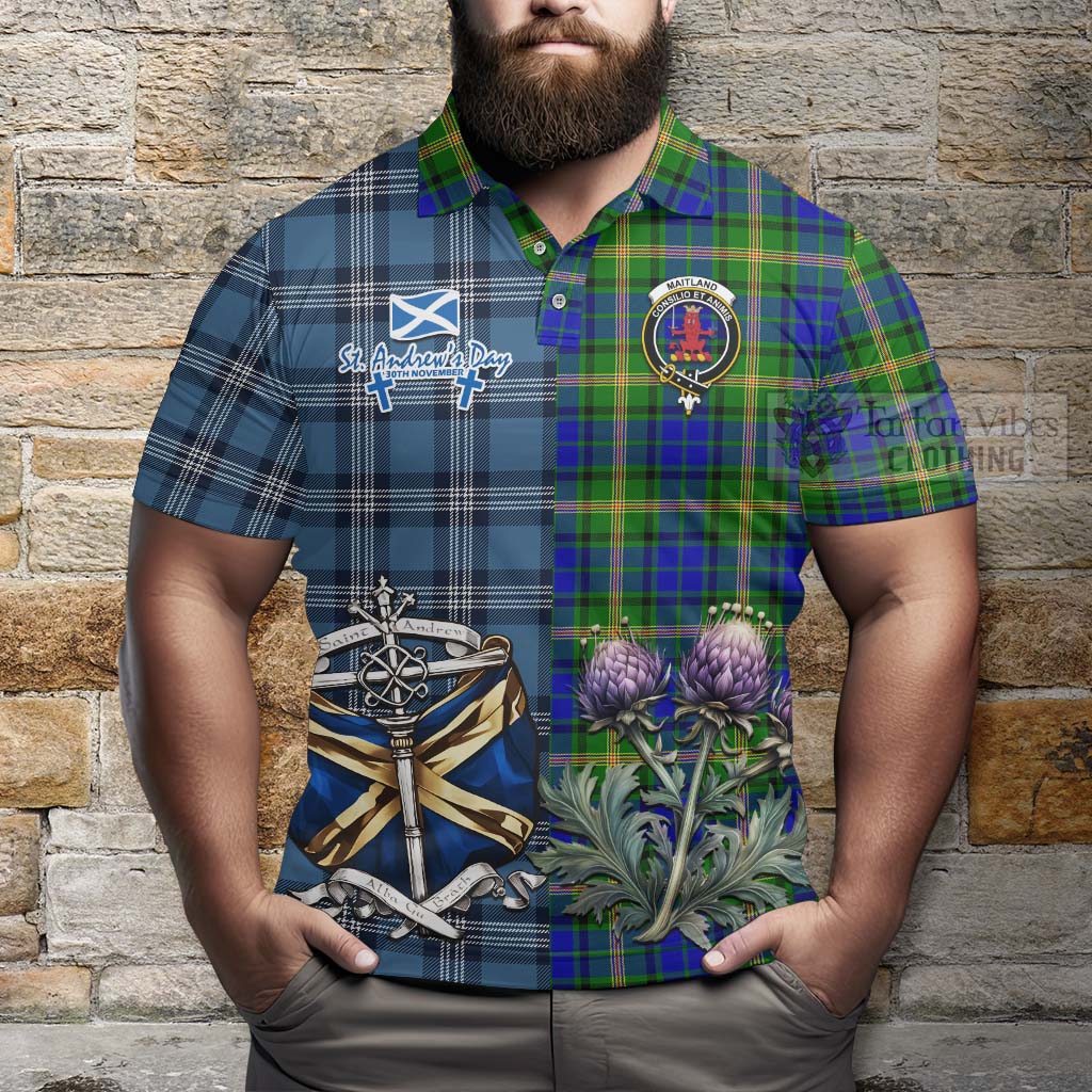 Tartan Vibes Clothing Maitland Tartan Polo Shirt Happy St. Andrew's Day Half Tartan Style