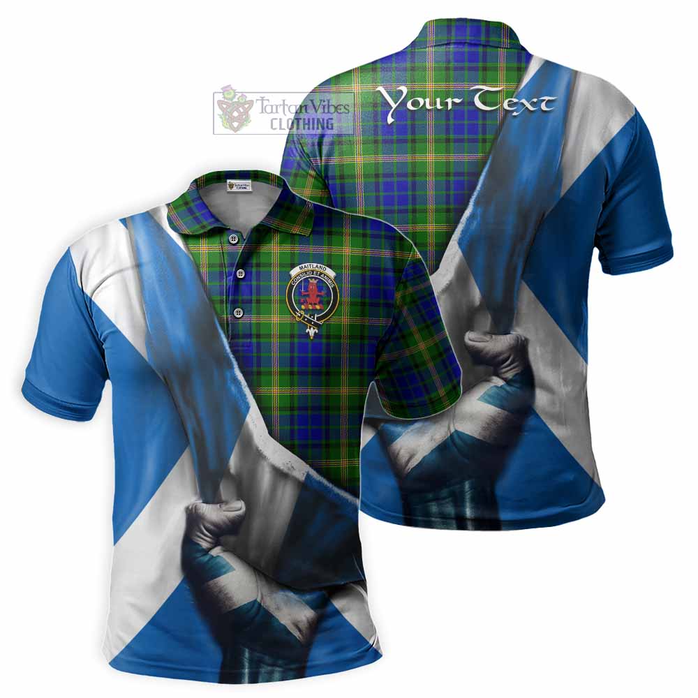 Tartan Vibes Clothing Maitland Tartan Polo Shirt with Family Crest Scotland Patriotic Style