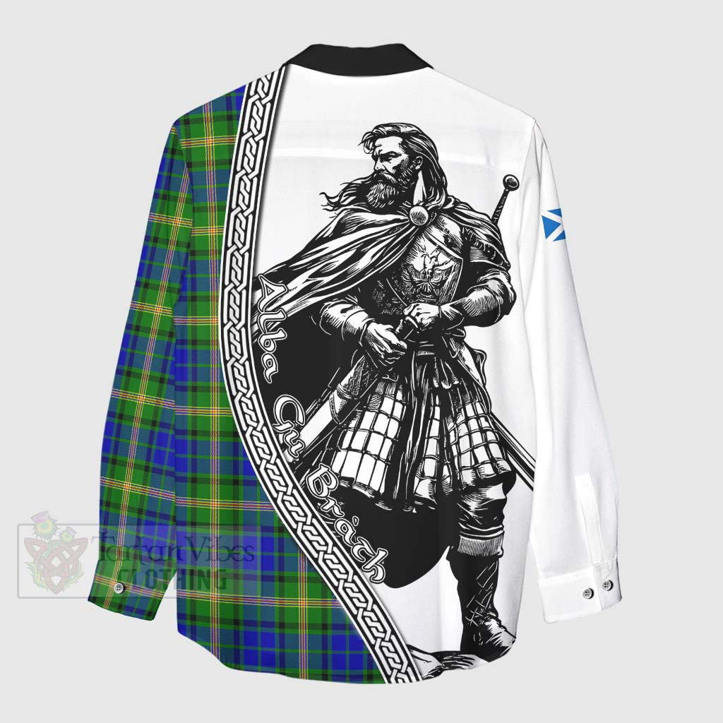 Tartan Vibes Clothing Maitland Tartan Clan Crest Women's Casual Shirt with Highlander Warrior Celtic Style