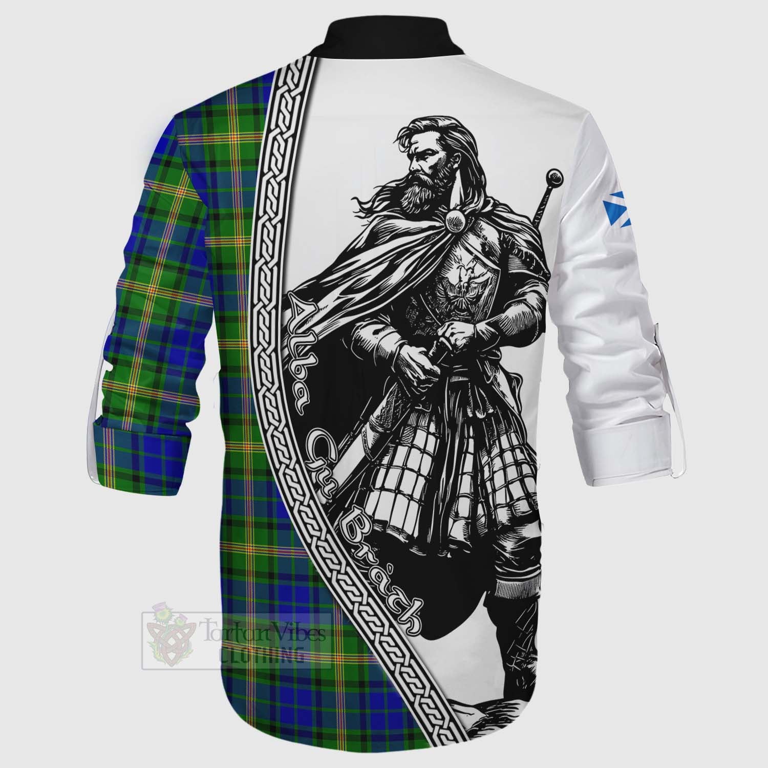 Tartan Vibes Clothing Maitland Tartan Clan Crest Ghillie Kilt Shirt with Highlander Warrior Celtic Style