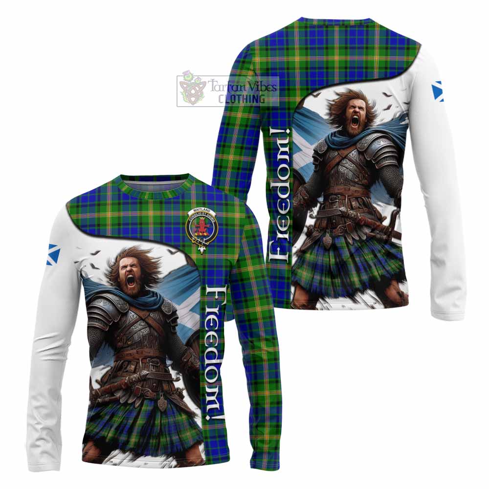 Tartan Vibes Clothing Maitland Crest Tartan Long Sleeve T-Shirt Inspired by the Freedom of Scottish Warrior