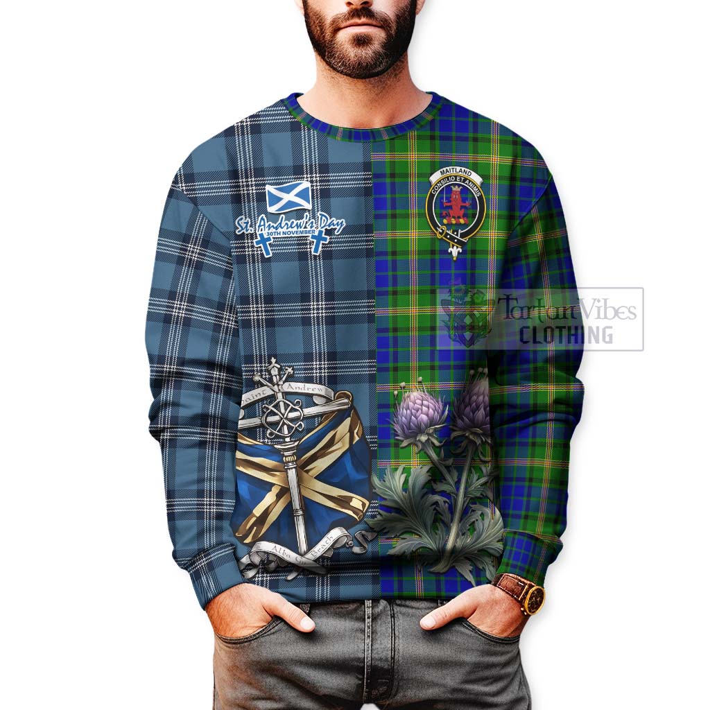 Tartan Vibes Clothing Maitland Tartan Sweatshirt Happy St. Andrew's Day Half Tartan Style