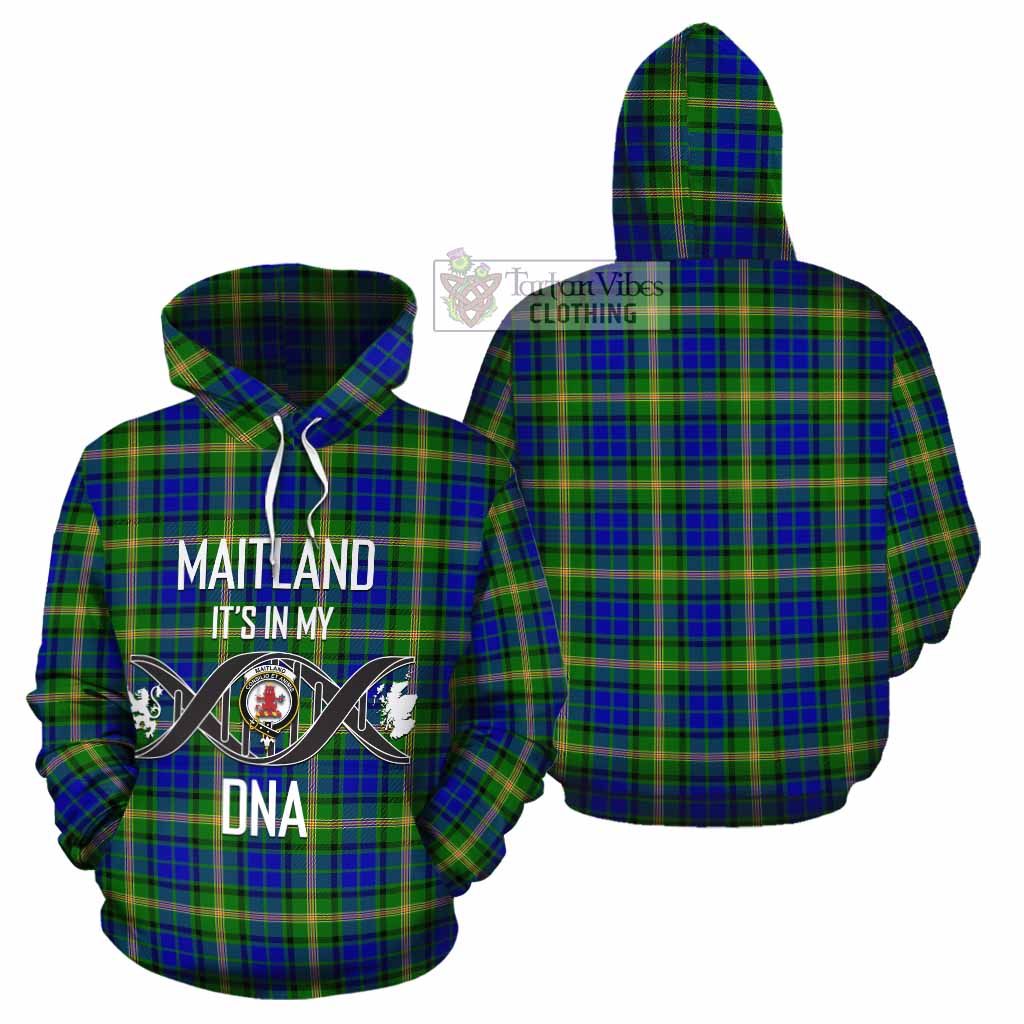 Tartan Vibes Clothing Maitland Tartan Cotton Hoodie with Family Crest DNA In Me Style