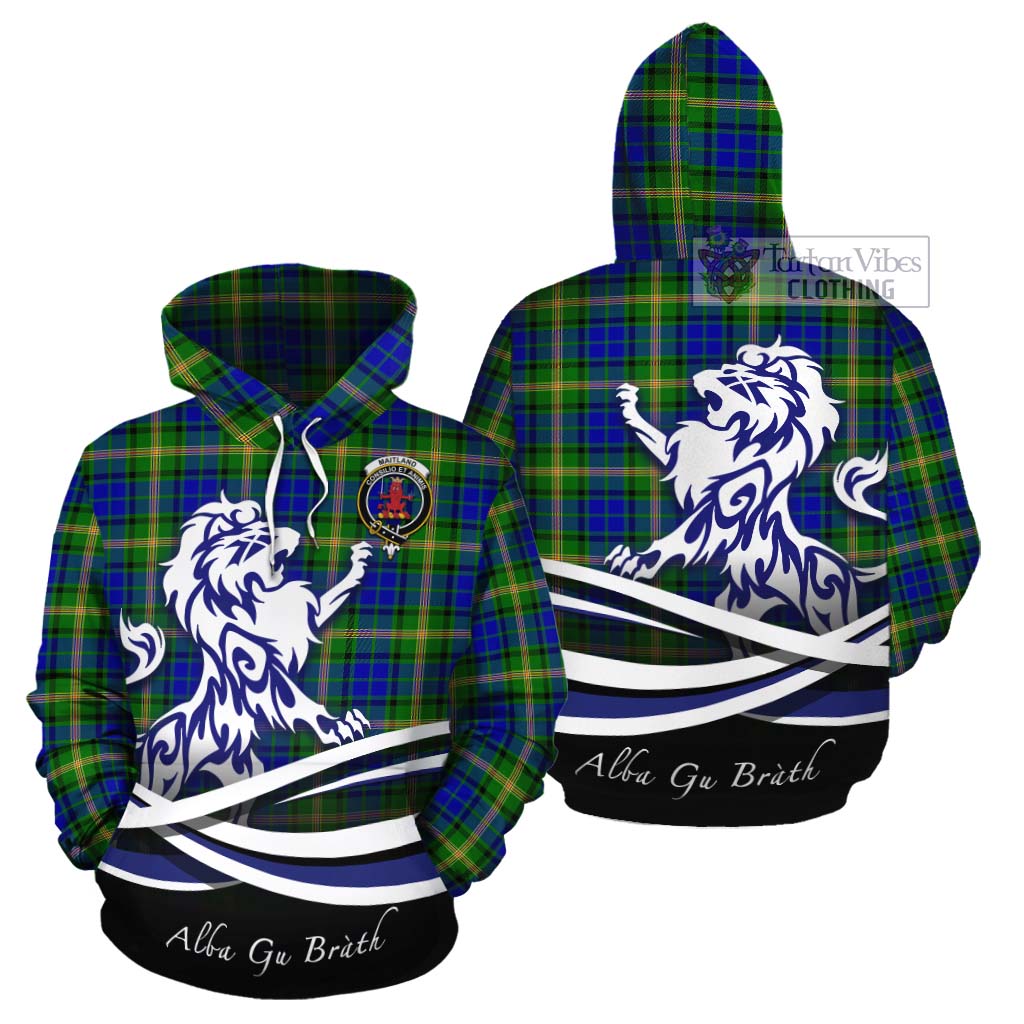 Tartan Vibes Clothing Maitland Tartan Cotton Hoodie with Alba Gu Brath Regal Lion Emblem