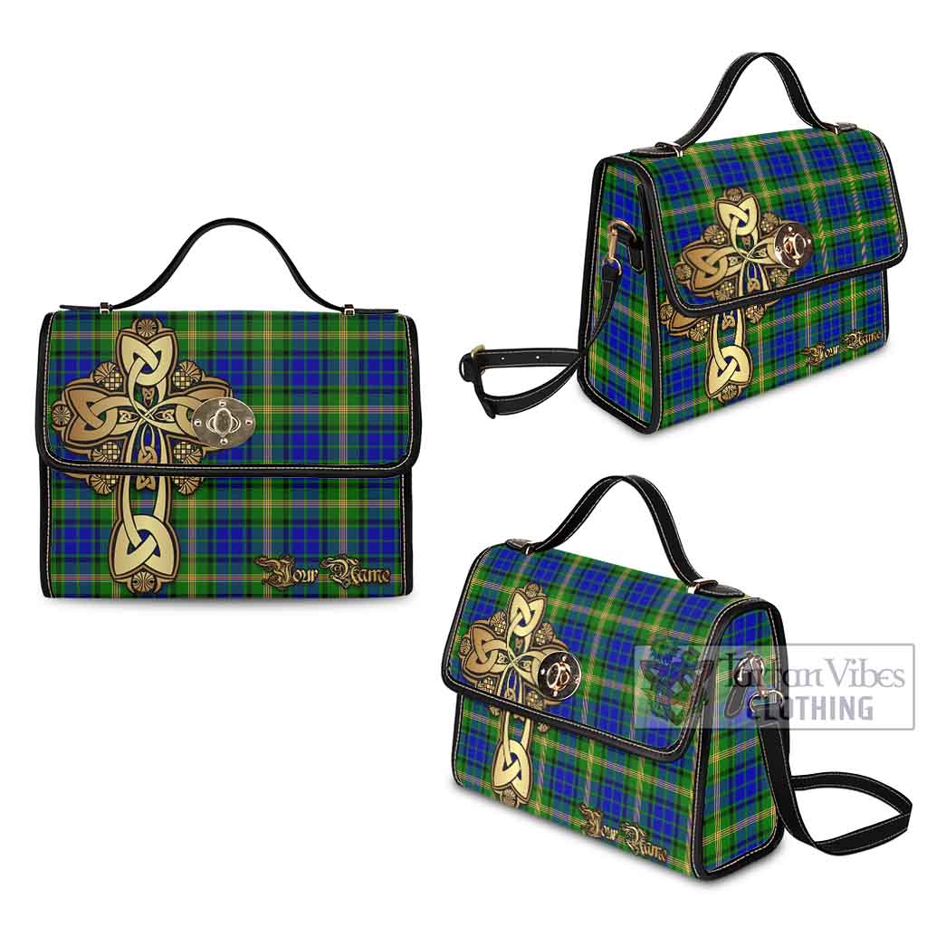 Tartan Vibes Clothing Maitland Tartan Waterproof Canvas Bag Golden Thistle Celtic Cross Style