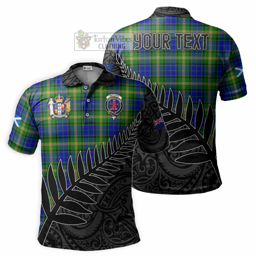 Maitland Crest Tartan Polo Shirt with New Zealand Silver Fern Half Style