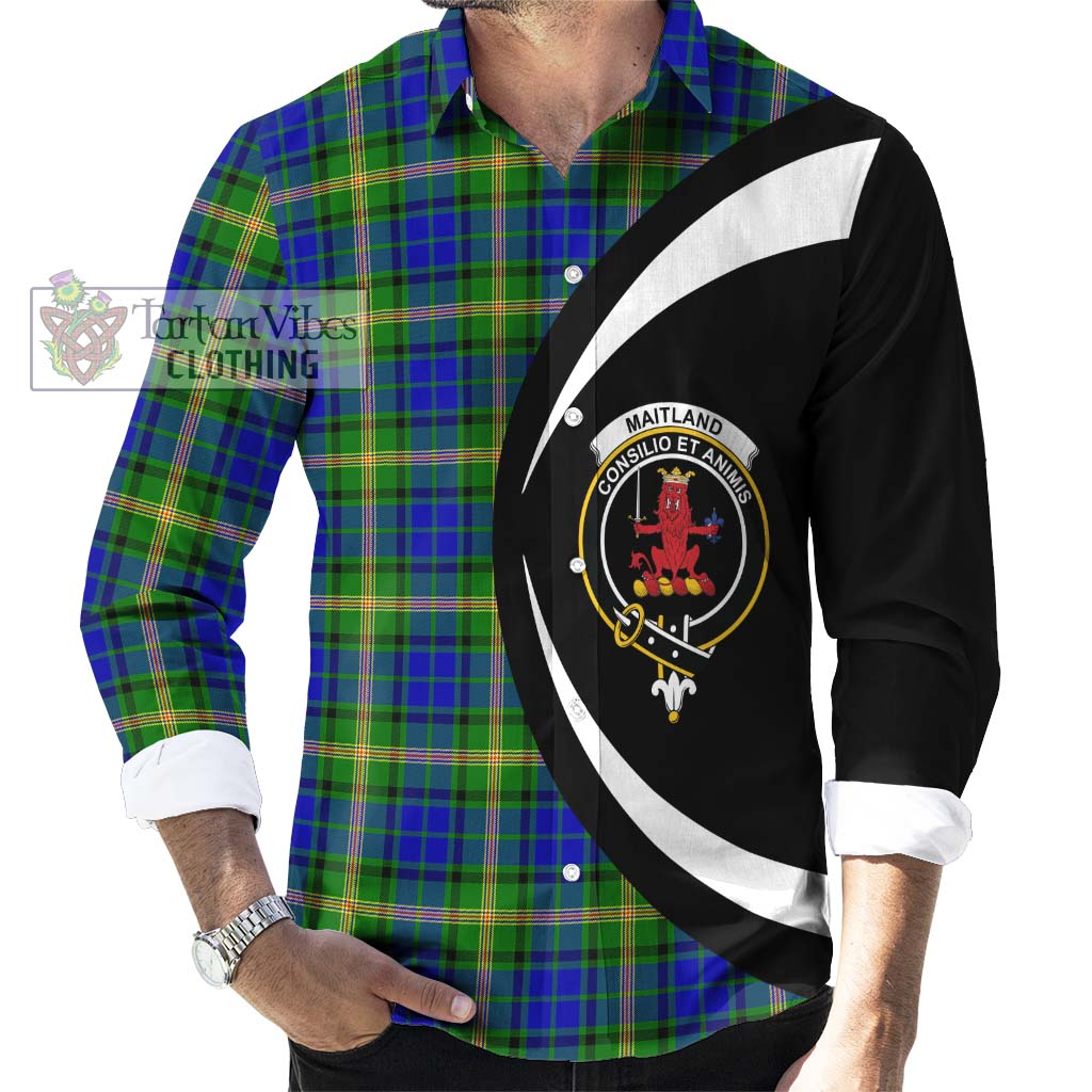 Maitland Tartan Long Sleeve Button Up with Family Crest Circle Style - Tartan Vibes Clothing