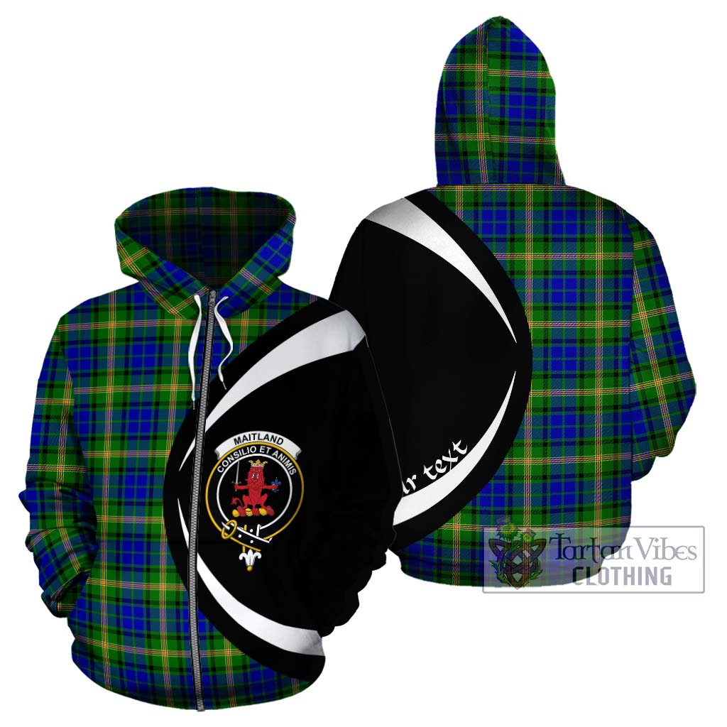 Maitland Tartan Hoodie with Family Crest Circle Style - Tartan Vibes Clothing