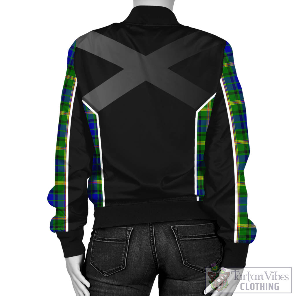 Tartan Vibes Clothing Maitland Tartan Bomber Jacket with Family Crest and Scottish Thistle Vibes Sport Style