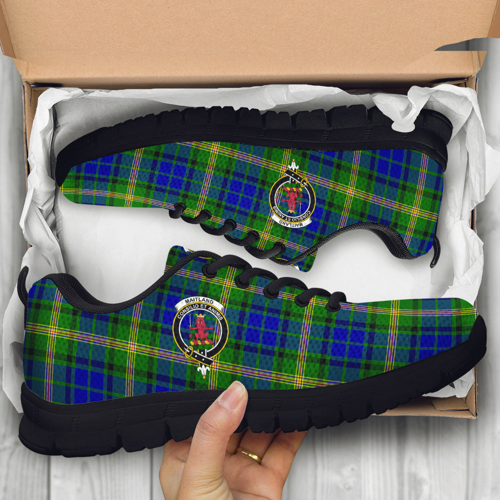 Maitland Tartan Sneakers with Family Crest - Tartan Vibes Clothing