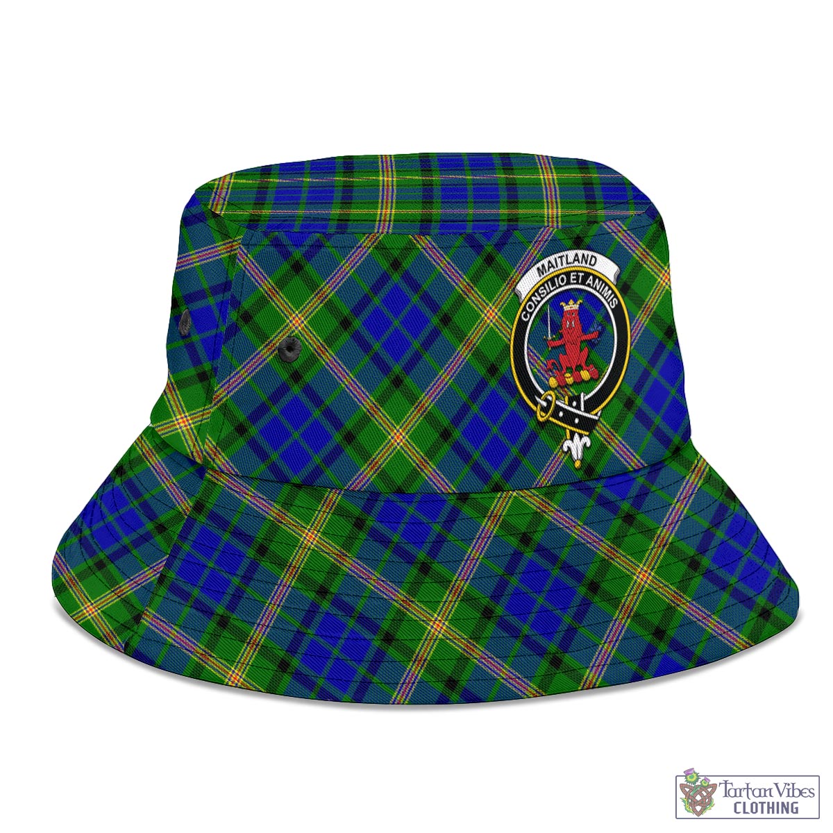 Tartan Vibes Clothing Maitland Tartan Bucket Hat with Family Crest