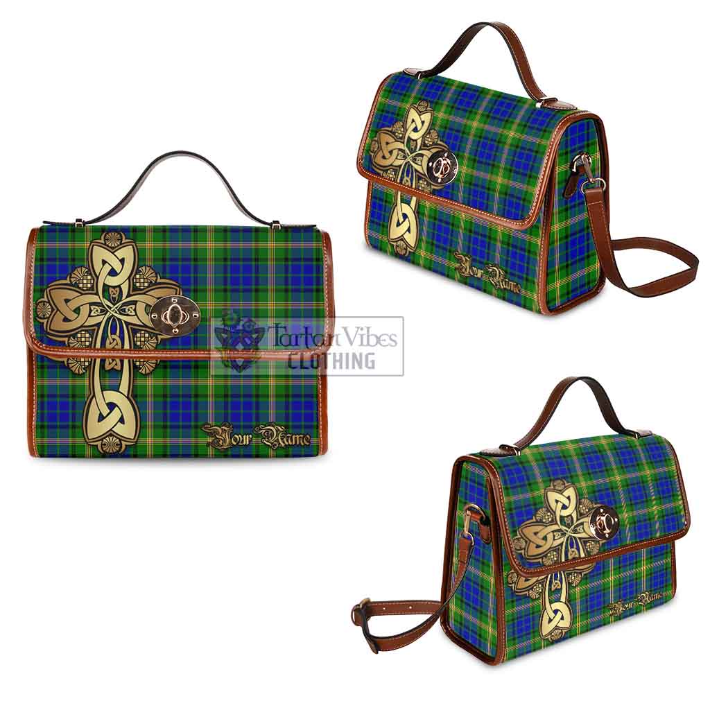 Tartan Vibes Clothing Maitland Tartan Waterproof Canvas Bag Golden Thistle Celtic Cross Style