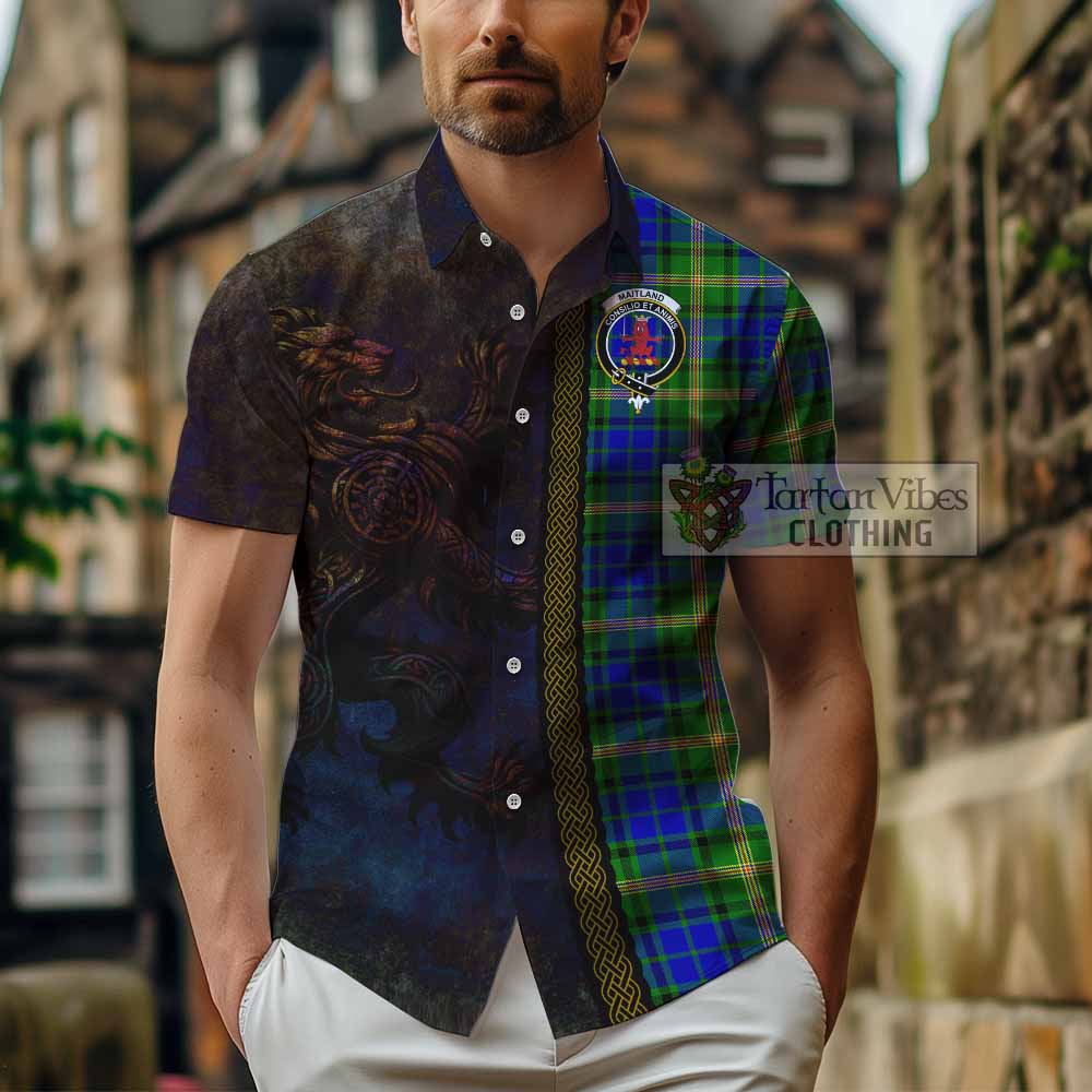 Maitland Tartan Family Crest Hawaiian Shirt Alba Gu Brath Be Brave Lion Ancient Style - Tartan Vibes Clothing