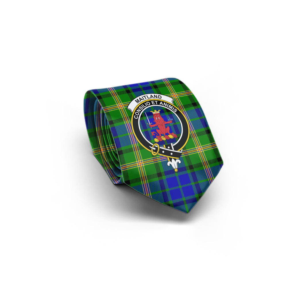 Maitland Tartan Classic Necktie with Family Crest - Tartan Vibes Clothing