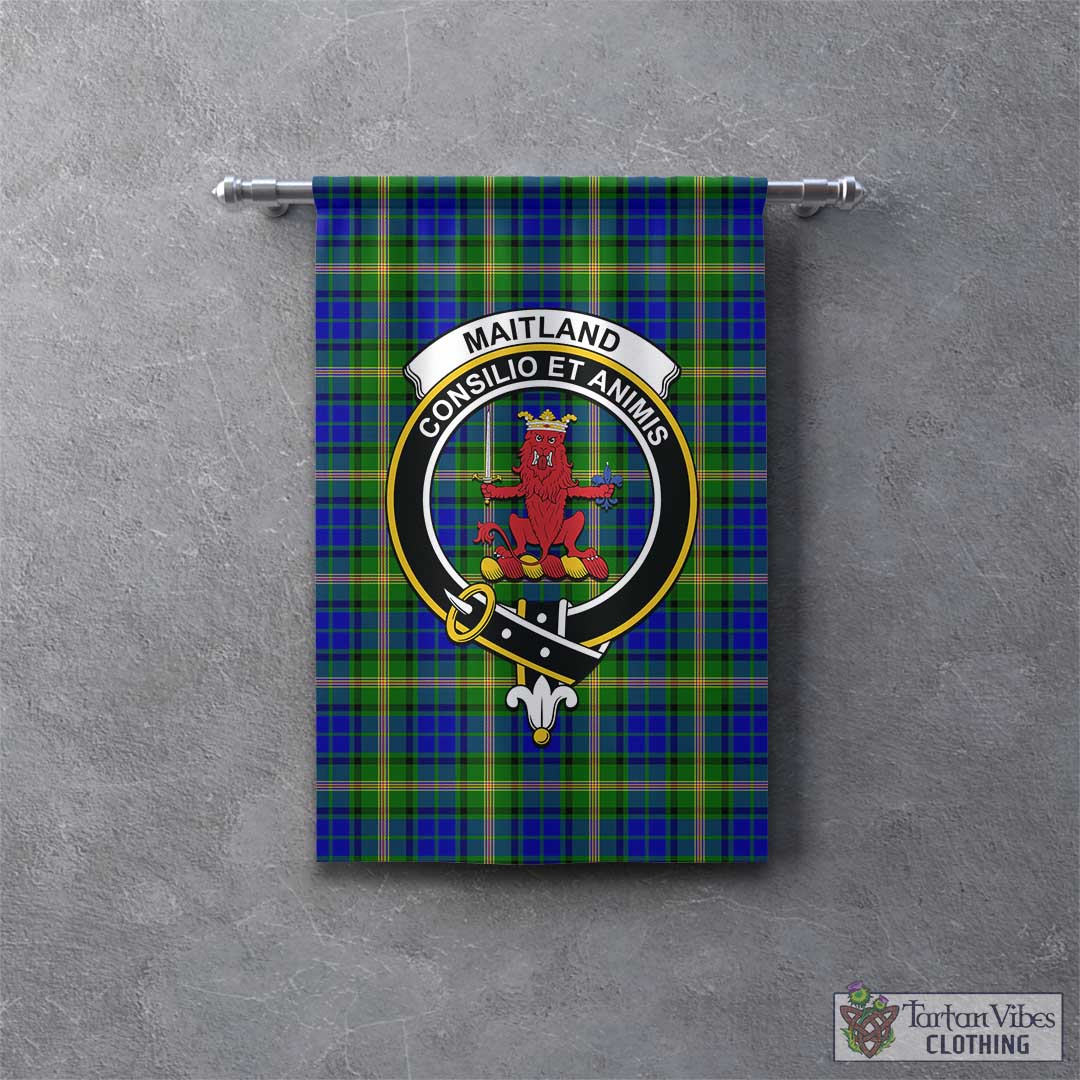 Tartan Vibes Clothing Maitland Tartan Gonfalon, Tartan Banner with Family Crest