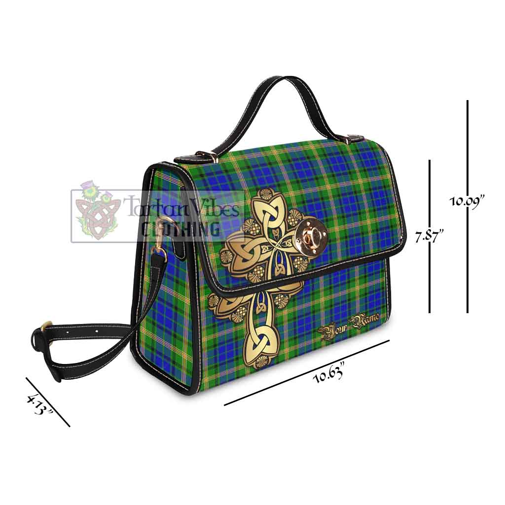 Tartan Vibes Clothing Maitland Tartan Waterproof Canvas Bag Golden Thistle Celtic Cross Style