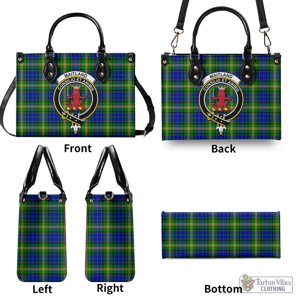 Tartan Vibes Clothing Maitland Tartan Luxury Leather Handbags with Family Crest