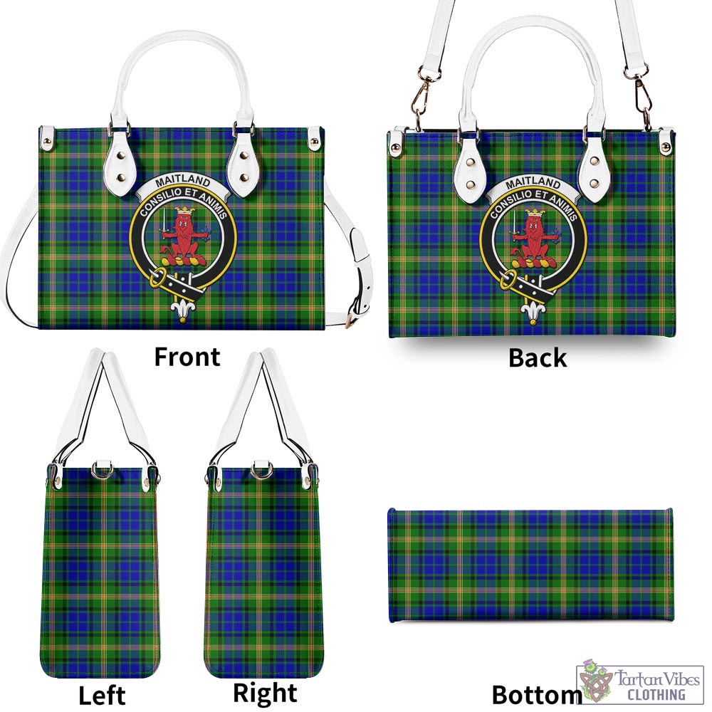 Tartan Vibes Clothing Maitland Tartan Luxury Leather Handbags with Family Crest