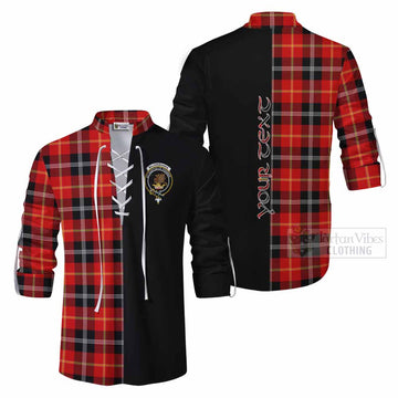 Majoribanks Tartan Ghillie Kilt Shirt with Family Crest and Half Of Me Style