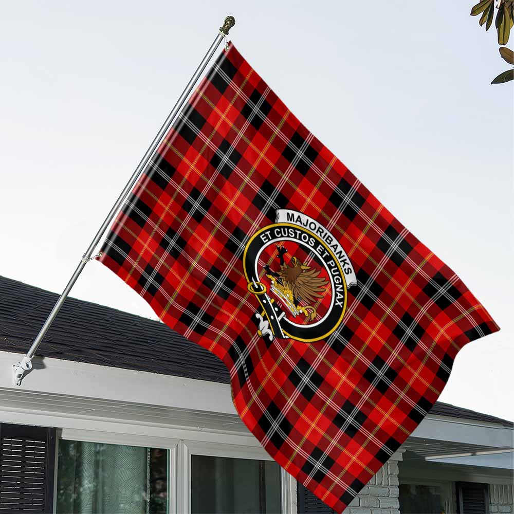 Tartan Vibes Clothing Majoribanks Tartan House Flag with Family Crest