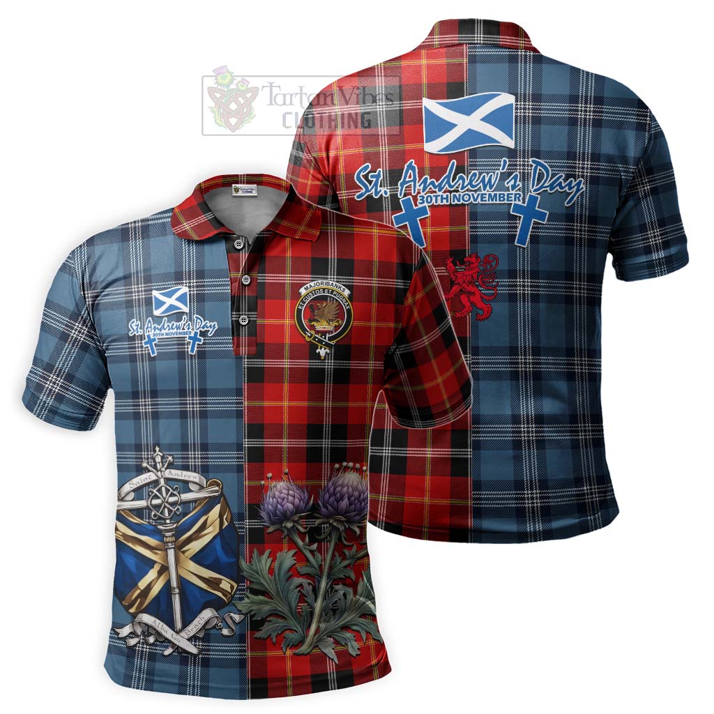 Tartan Vibes Clothing Majoribanks Tartan Polo Shirt Happy St. Andrew's Day Half Tartan Style