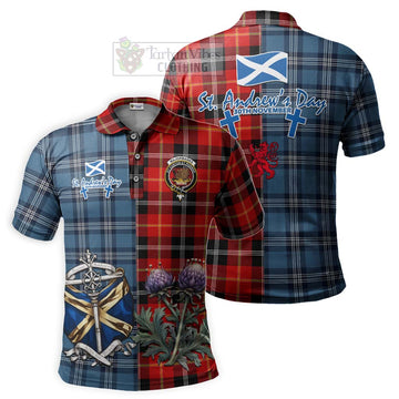 Majoribanks Tartan Polo Shirt Happy St. Andrew's Day Half Tartan Style