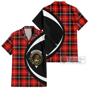 Majoribanks Tartan Short Sleeve Button Up with Family Crest Circle Style