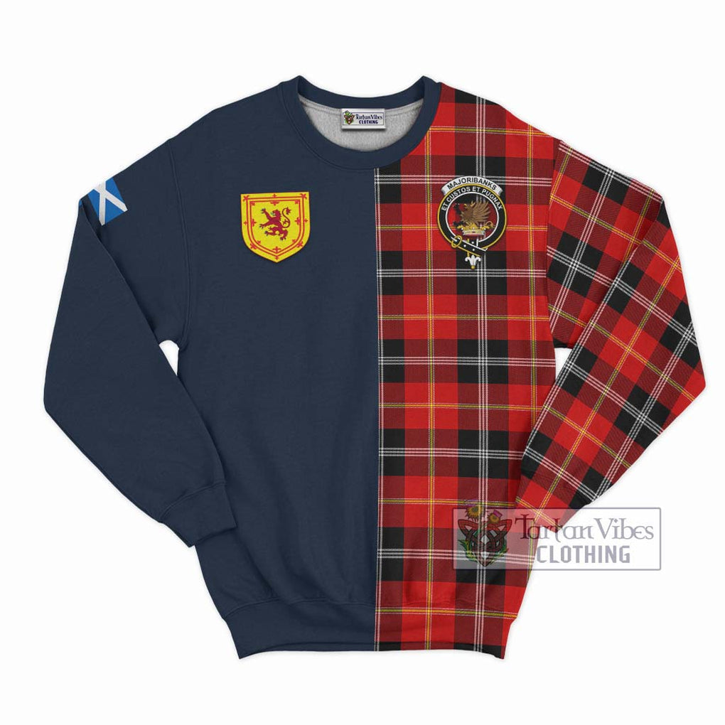 Tartan Vibes Clothing Majoribanks Tartan Sweatshirt with Scottish Lion Royal Arm Half Style