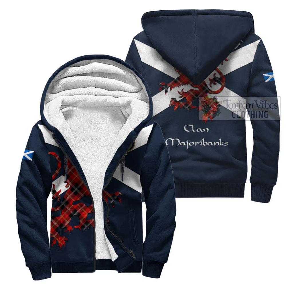 Tartan Vibes Clothing Majoribanks Tartan Lion Rampant Sherpa Hoodie – Proudly Display Your Heritage with Alba Gu Brath and Clan Name