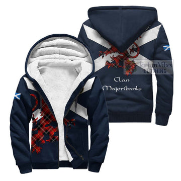 Majoribanks Tartan Lion Rampant Sherpa Hoodie  Proudly Display Your Heritage with Alba Gu Brath and Clan Name