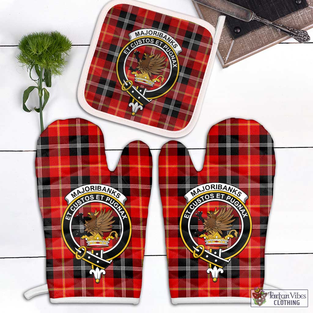 Tartan Vibes Clothing Majoribanks Tartan Combo Oven Mitt & Pot-Holder with Family Crest