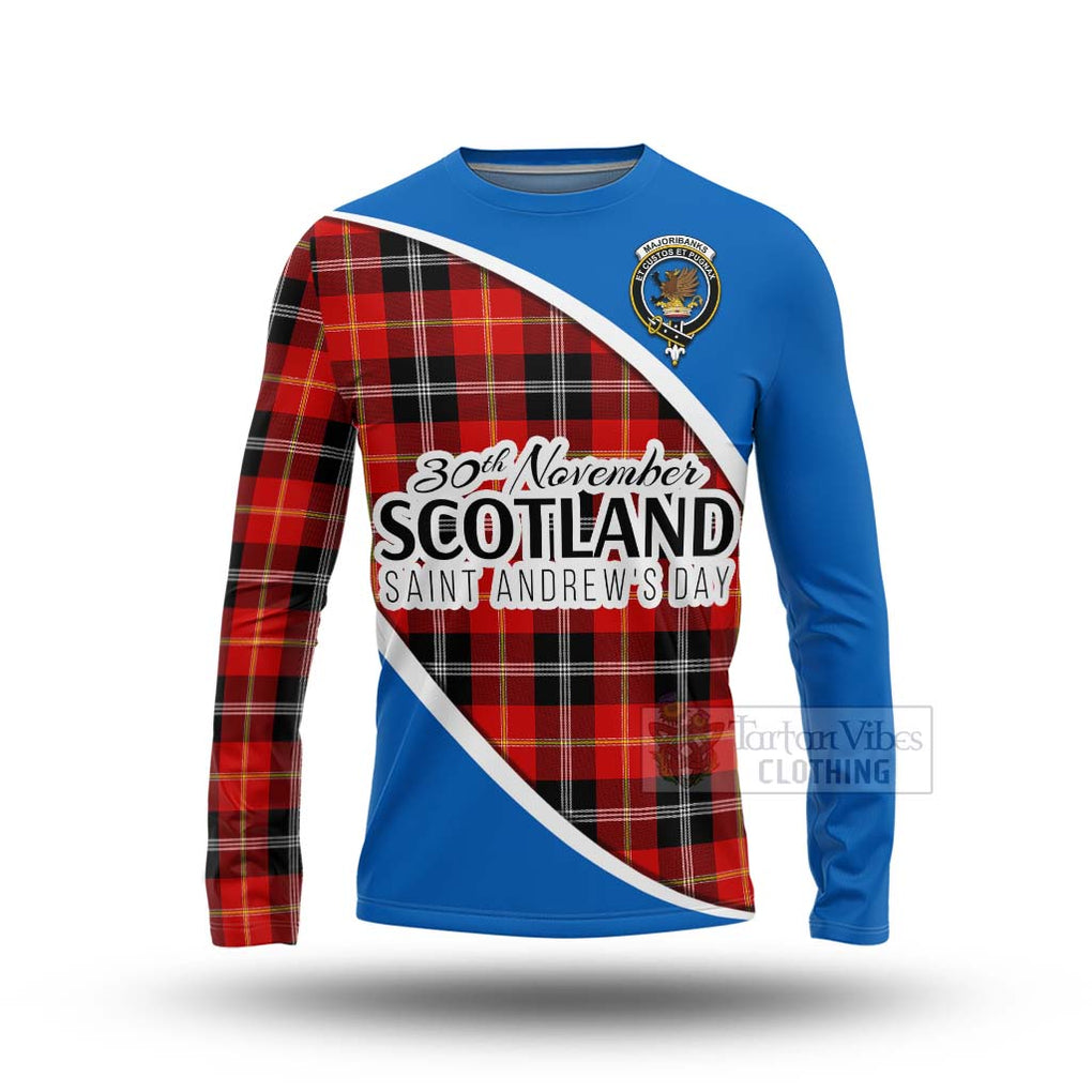 Tartan Vibes Clothing Majoribanks Family Crest Tartan Long Sleeve T-Shirt Celebrate Saint Andrew's Day in Style