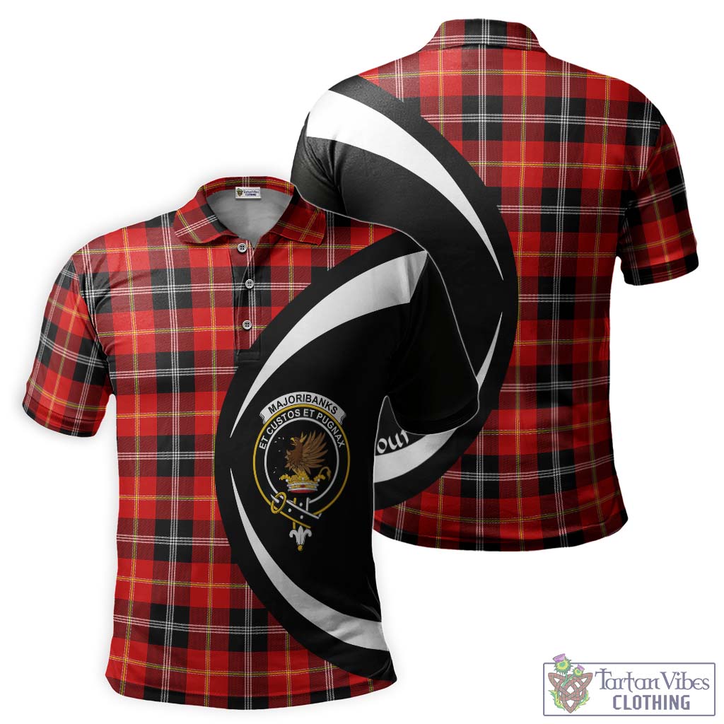 Tartan Vibes Clothing Majoribanks Tartan Men's Polo Shirt with Family Crest Circle Style