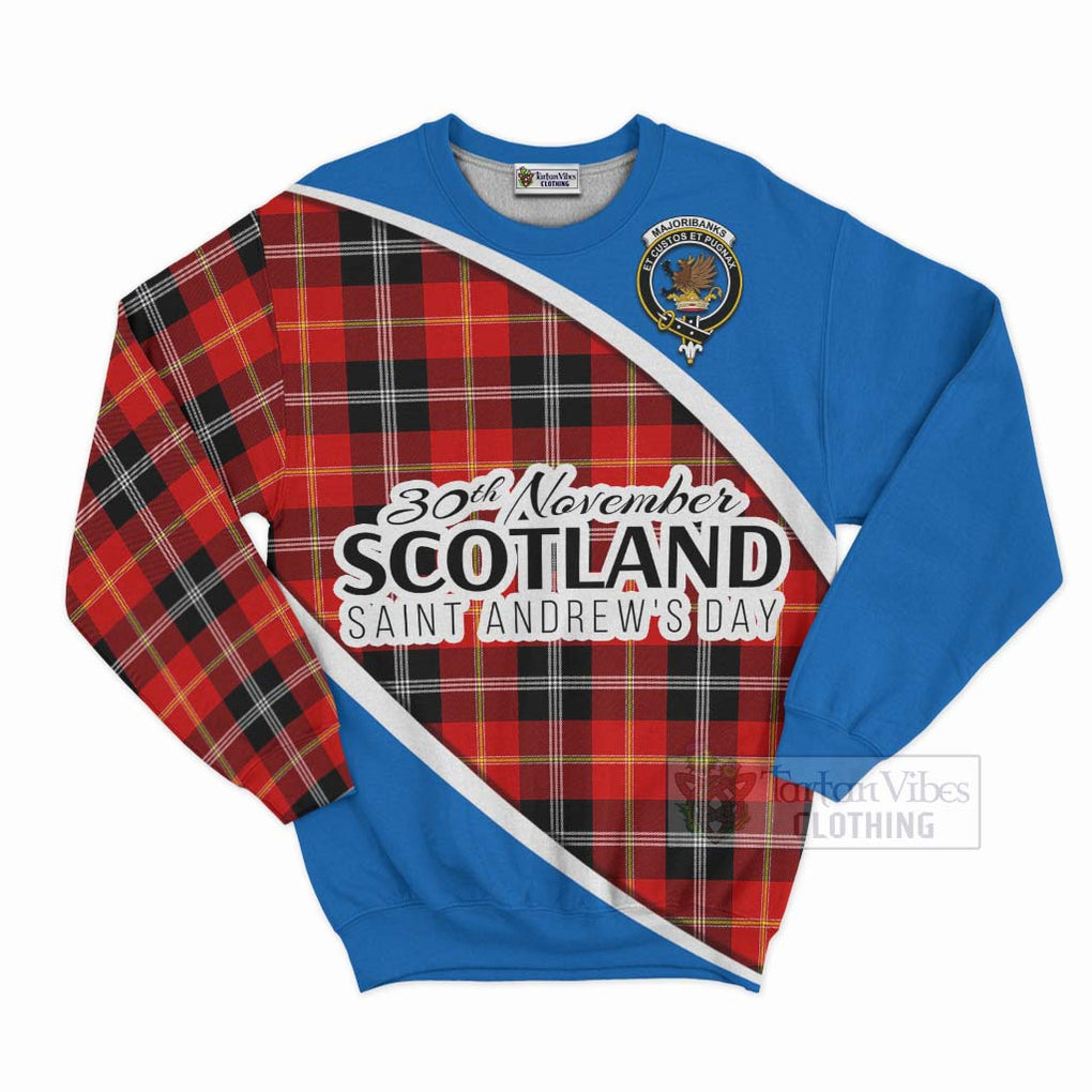 Tartan Vibes Clothing Majoribanks Family Crest Tartan Sweatshirt Celebrate Saint Andrew's Day in Style