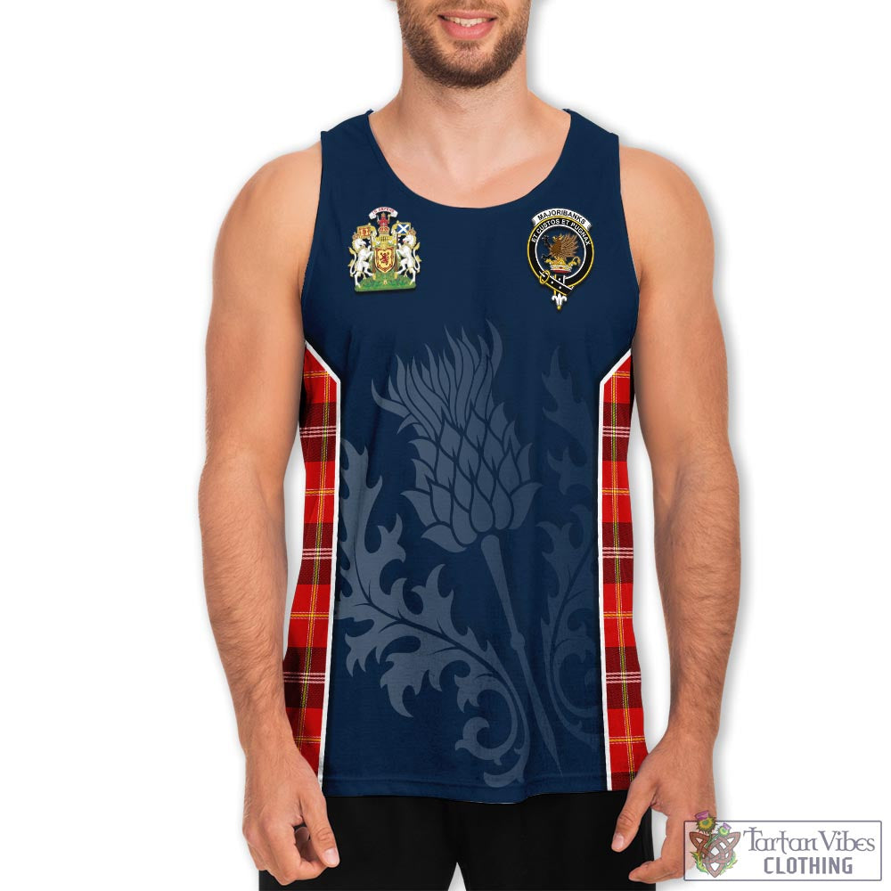 Tartan Vibes Clothing Majoribanks Tartan Men's Tanks Top with Family Crest and Scottish Thistle Vibes Sport Style