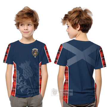 Majoribanks Tartan Kid T-Shirt with Family Crest and Scottish Thistle Vibes Sport Style