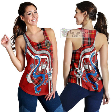 Majoribanks Tartan Women's Racerback Tanks with Epic Bagpipe Style