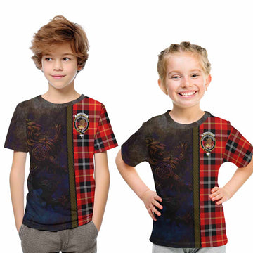 Majoribanks Tartan Family Crest Kid T-Shirt Alba Gu Brath Be Brave Lion Ancient Style Youth XL Size14 - Tartan Vibes Clothing