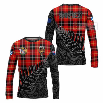 Majoribanks Crest Tartan Long Sleeve T-Shirt with New Zealand Silver Fern Half Style