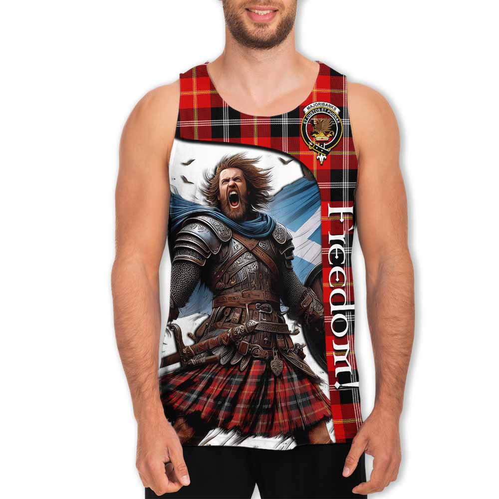 Tartan Vibes Clothing Majoribanks Crest Tartan Men's Tank Top Inspired by the Freedom of Scottish Warrior