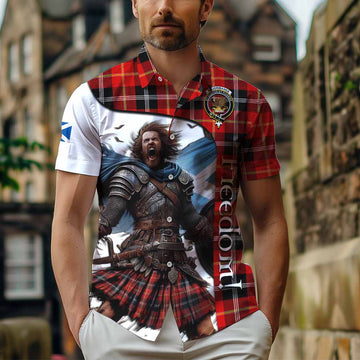 Majoribanks Crest Tartan Short Sleeve Button Shirt Inspired by the Freedom of Scottish Warrior