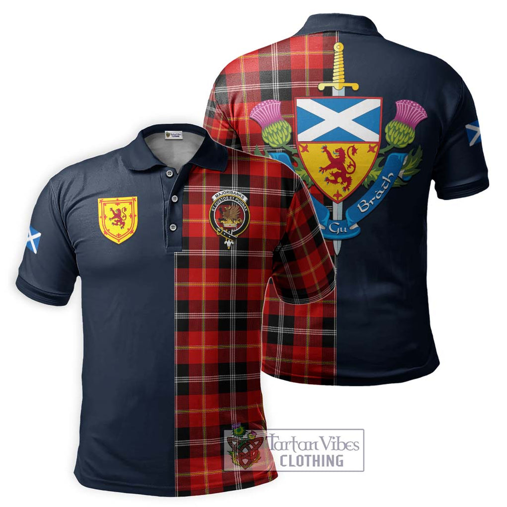 Tartan Vibes Clothing Majoribanks Tartan Polo Shirt with Scottish Lion Royal Arm Half Style