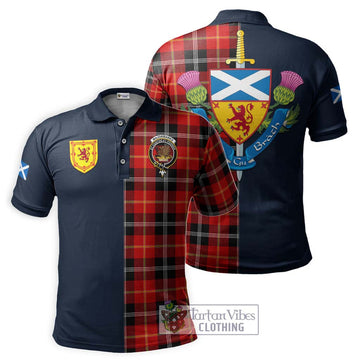 Majoribanks Tartan Polo Shirt Alba with Scottish Lion Royal Arm Half Style