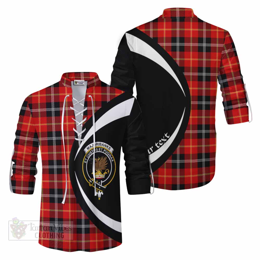 Tartan Vibes Clothing Majoribanks Tartan Ghillie Kilt Shirt with Family Crest Circle Style